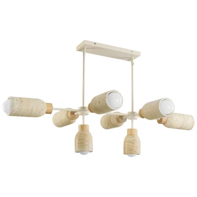Maxim Pompeii 49 1/2" Travertine/oyster 8-light Pendant