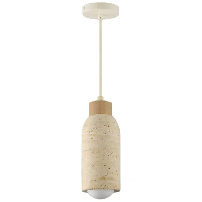 Maxim Pompeii 5" Wide Travertine/oyster Single Pendant