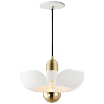 Maxim Poppy 12" Pendant - White/satin Brass