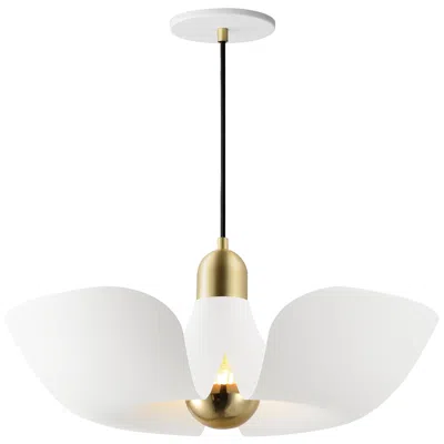 Maxim Poppy 18" Pendant - White/satin Brass