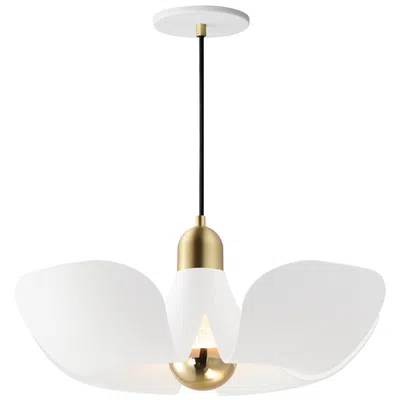 Maxim Poppy 18" Pendant - White/satin Brass