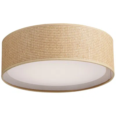 Maxim Prime 16" Wide Grass Cloth Led Drum Ceiling Light