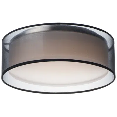 Maxim Prime 16" Wide Modern Black Organza Drum Led Ceiling Light