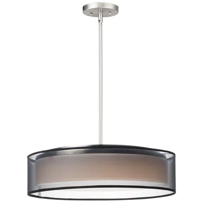Maxim Prime 20" Wide Black Organza Shade Modern Led Pendant Light In Multi