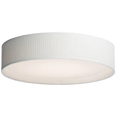 Maxim Prime 25" Wide White Weave Led Drum Ceiling Light
