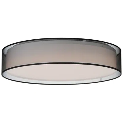 Maxim Prime 25"w Black With Organza Drum Led Ceiling Light