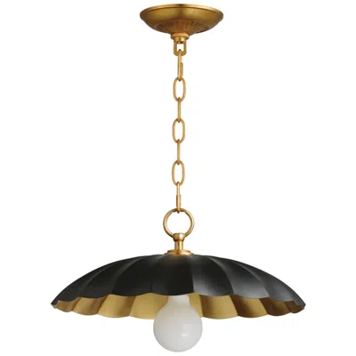 Maxim Primrose 16" Wide Black And Gold Leaf Pendant Light