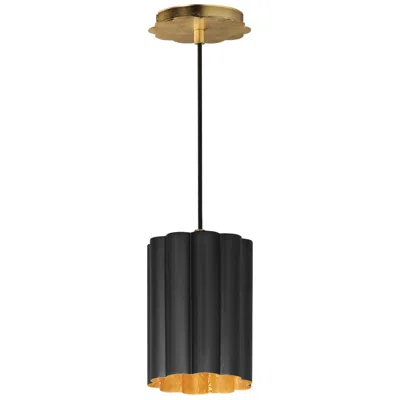 Maxim Primrose 6" Wide Black/gold Leaf 1-light Pendant