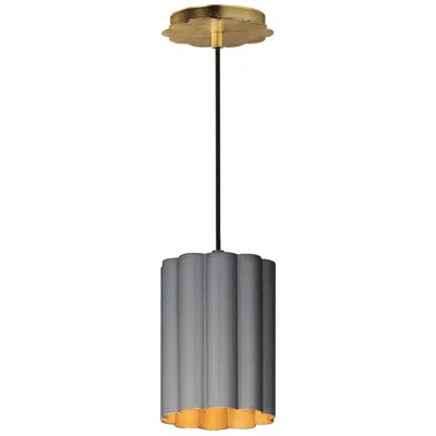 Maxim Primrose 6" Wide Dark Grey/gold Leaf 1-light Pendant