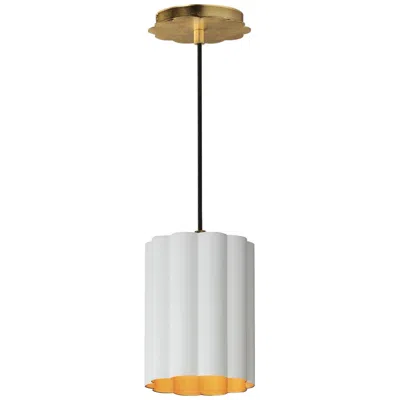 Maxim Primrose 6" Wide White/gold Leaf 1-light Pendant