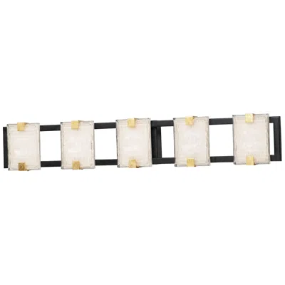 Maxim Radiant 34 1/2" Wide Black And Gold Leaf 5-light Bath Light