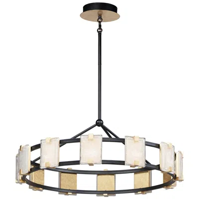 Maxim Radiant 34 3/4" Wide Black And Gold Leaf Led Ring Pendant Light