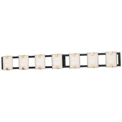 Maxim Radiant 48 3/4"w Black And Gold Leaf 7-light Led Bath Light