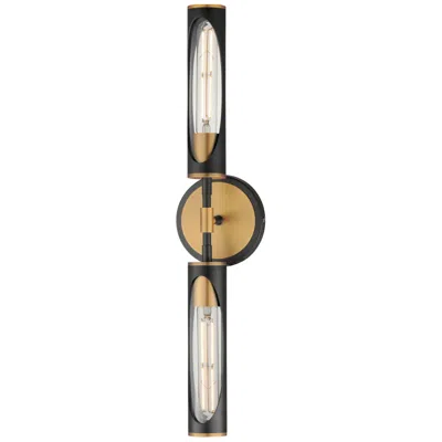 Maxim Regent 24"h Black And Antique Brass 2-light Led Wall Sconce
