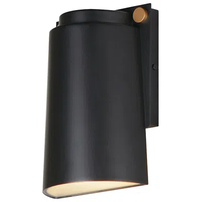 Maxim Rivet 9 1/2"h Black And Brass Led Outdoor Wall Light