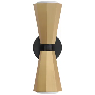 Maxim Rizzo 16" High Black/antique Brass 2-light Wall Sconce