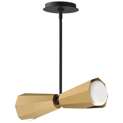 Maxim Rizzo 16" Wide Black/antique Brass 2-light Pendant