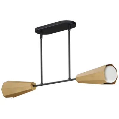 Maxim Rizzo 37" Black/antique Brass Linear Pendant