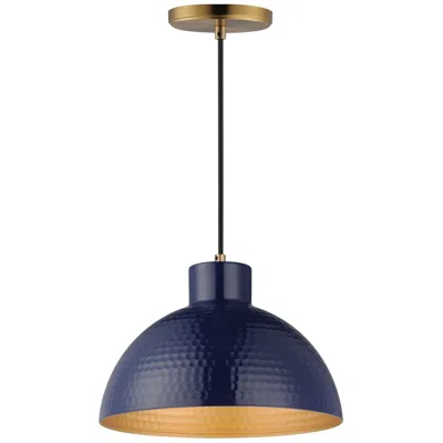 Maxim Rockport 12" Navy Blue/natural Aged Brass 1-light Pendant