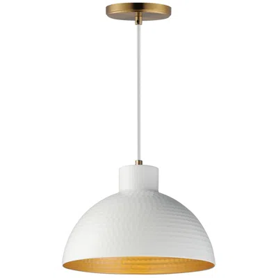 Maxim Rockport 12" White/natural Aged Brass 1-light Pendant