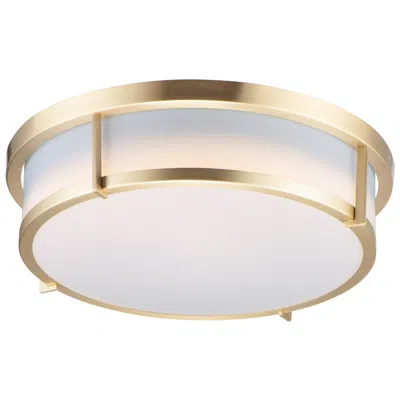 Maxim Rogue 13" Wide White Shade Satin Brass Ceiling Light