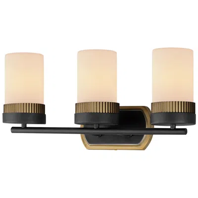 Maxim Ruffles 3-light Bath Vanity Black / Antique Brass