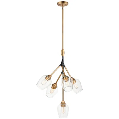 Maxim Savvy 24 1/4"w Antique Brass 5-light Metal Pendant