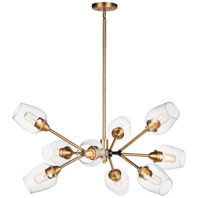 Maxim Savvy 37" Antique Brass 9-light Modern Sputnik Pendant Light In Multi