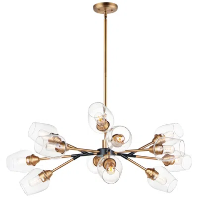 Maxim Savvy 46 1/4"w Antique Brass 12-light Sputnik Pendant