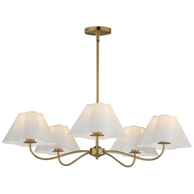Maxim Saxon 37 1/2" Wide Natural Aged Brass 5-light Chandelier