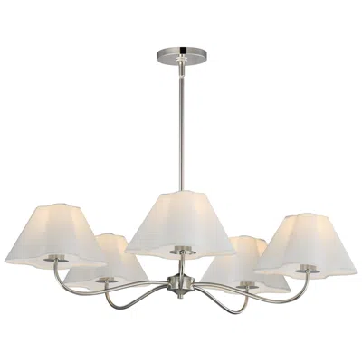 Maxim Saxon 37 1/2" Wide Polished Nickel 5-light Chandelier