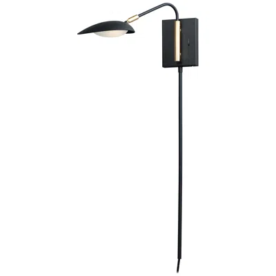 Maxim Scan Black Finish Plug-in Swing Arm Led Wall Lamp By