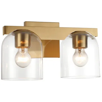 Maxim Scoop 13 1/2" Wide Natural Aged Brass 2-light Bath Vanity