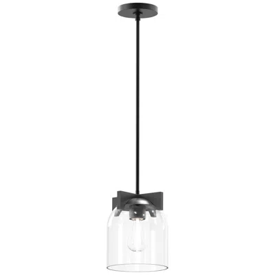 Maxim Scoop 8" Wide Clear/black 1-light Pendant/flush Mount