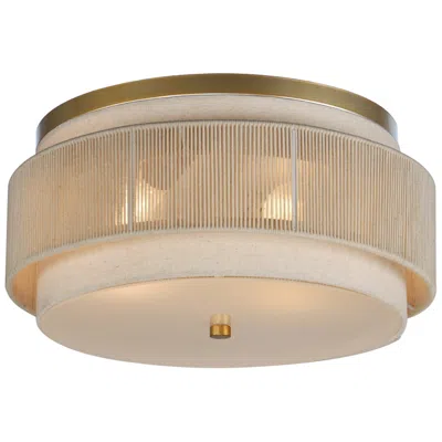 Maxim Seacliff 16" Wide Natural Aged Brass 2-light Ceiling Light
