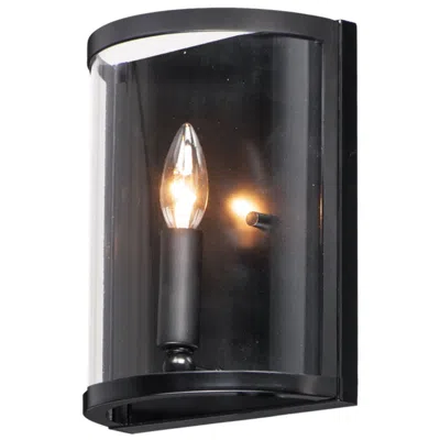 Maxim Sentinel 1-light " Wide Black Wall Sconce