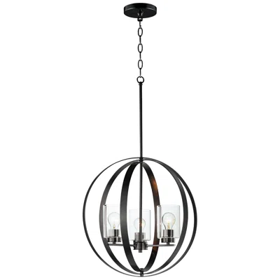 Maxim Sentinel 3-light 20.75" Wide Black Pendant Light