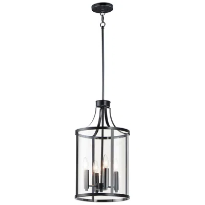 Maxim Sentinel 4-light 12" Wide Black Pendant Light