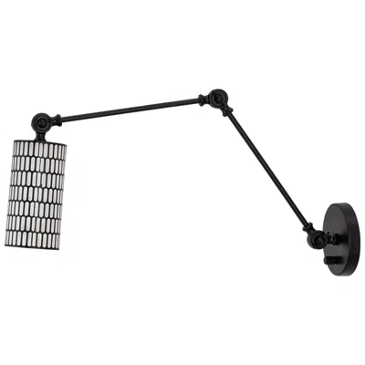 Maxim Shaka 13" High Black/white  1-light Swing Arm Wall Sconce