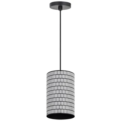 Maxim Shaka 8" Wide Black/white 1-light Mini Pendant