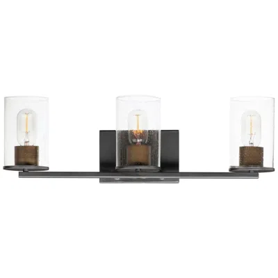 Maxim Sleek 3-light 24" Wide Antique Brass/black Vanity Light