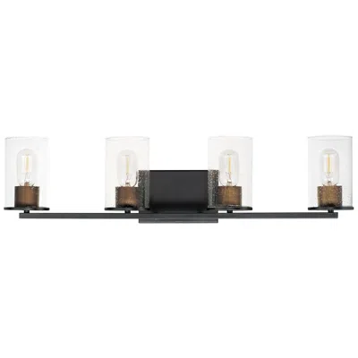 Maxim Sleek 4-light 30.75" Wide Antique Brass/black Vanity Light