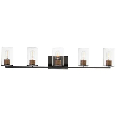 Maxim Sleek 5-light Bath Vanity - Antique Brass - Black