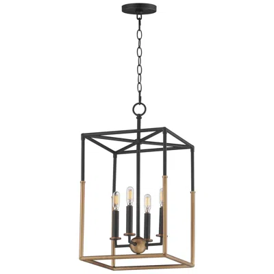 Maxim Soho 12" Wide Black/weathered Brass 4-light Pendant