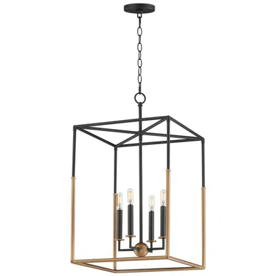 Maxim Soho 16" Wide Black/weathered Brass 4-light Large Pendant