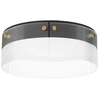 Maxim Spectre 16" Black/natural Aged Brass Flush Mount