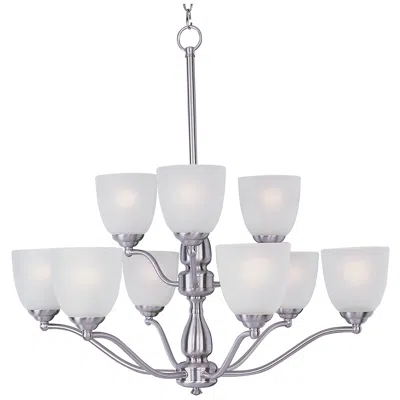 Maxim Stefan 30" Wide Satin Nickel 9-light Tiered Chandelier