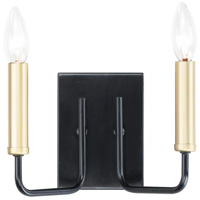 Maxim Sullivan 2-light 9.25" Wide Black/gold Wall Sconce