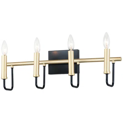 Maxim Sullivan 4-light 23" Wide Black/gold Wall Sconce