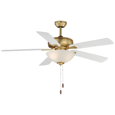 Maxim Super-max 52" Natural Aged Brass Ceiling Fan With 2-light Kit